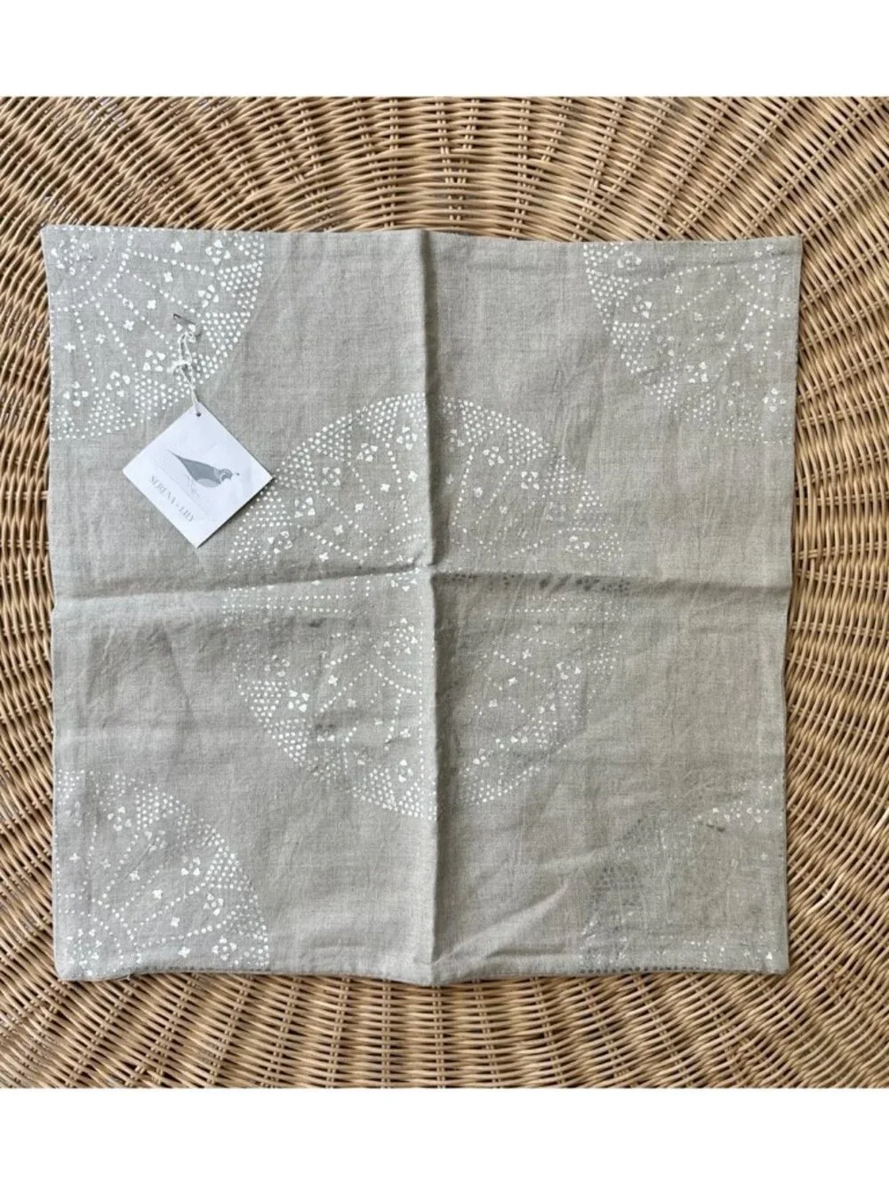 NEW Serena & Lily Lucia Pillow Cover (20” SQ)-Sand Beige